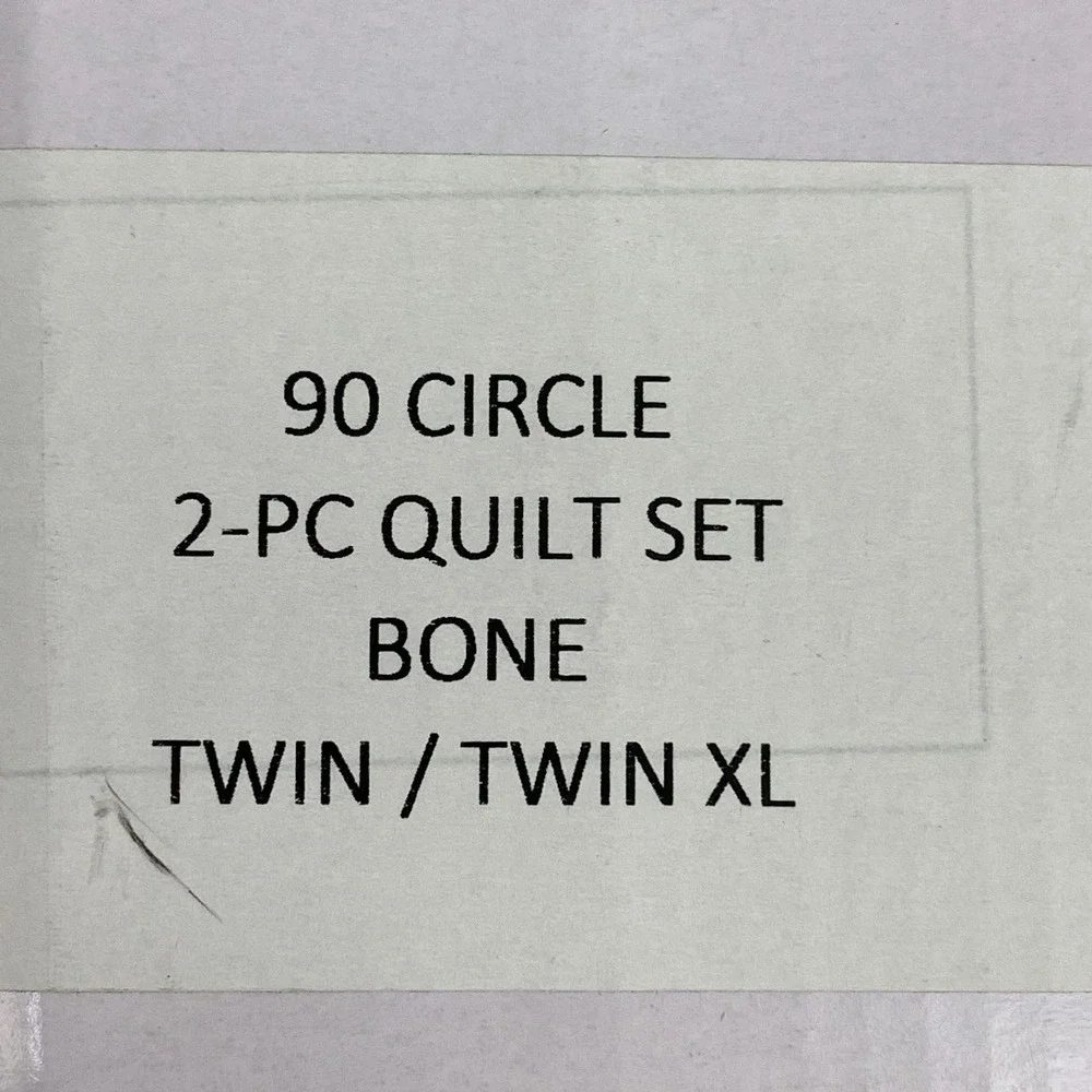 Southshore Fine Linens 90‎ Circle 2 Piece Quilt Set Bone Twin Twin XL New